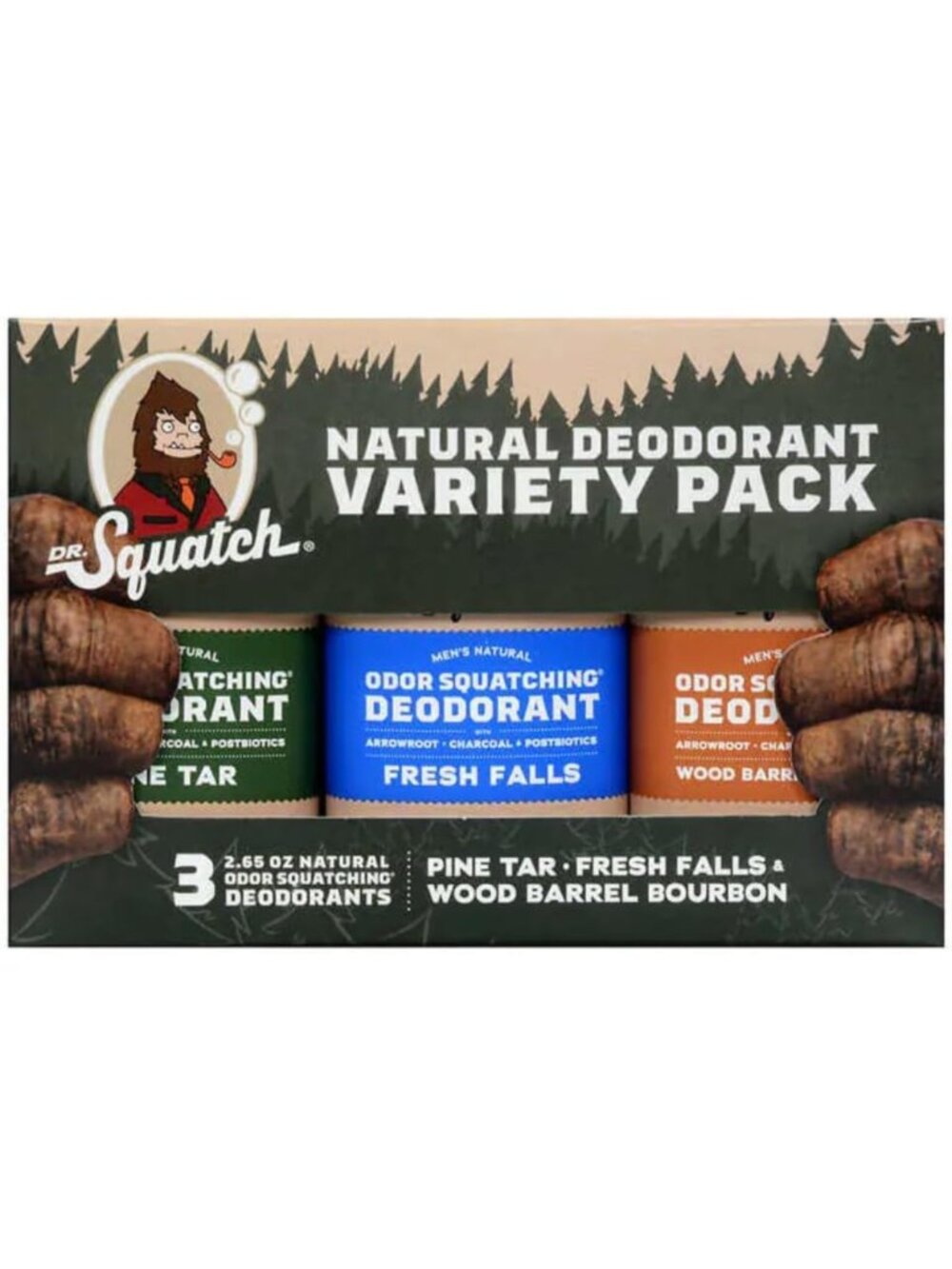 Natural Men's Deodorant Variety Pack - 3 Pack, Fresh Scent, Aluminum-Free, 2.65